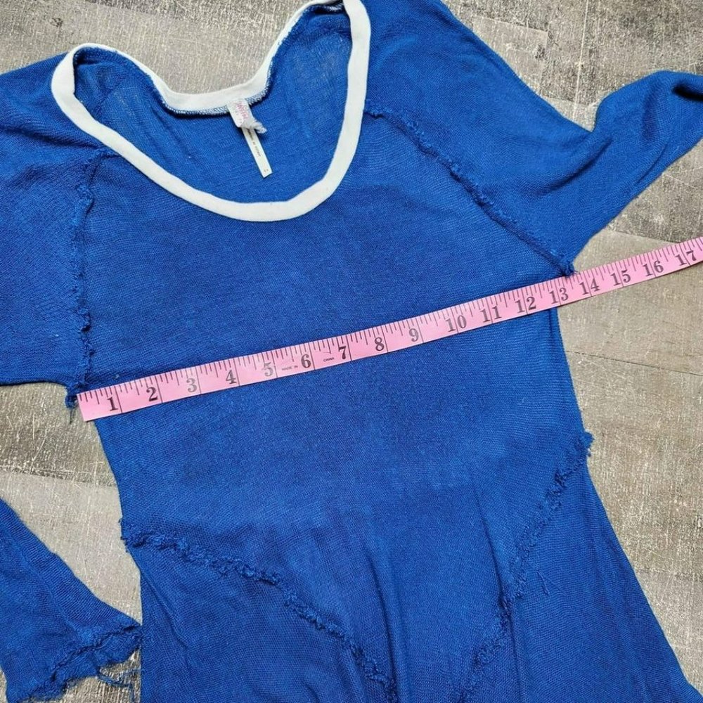 Free People blue lace see-through dress a size small - Picture 6 of 8